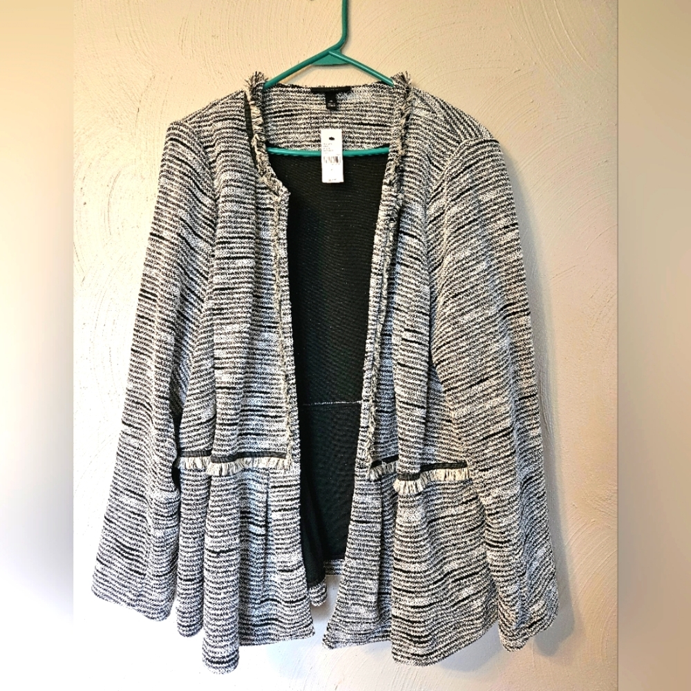 Lane Bryant NWT Cardigan Fringe Sweater Women's Open Front Light Weight Women 28